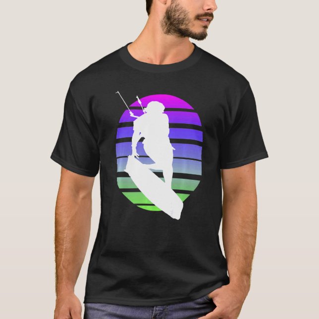Camiseta Kitesurfers Freestyle Kite White Silhouette Retro (Anverso)