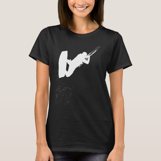Camiseta Kitesurfing Action Kite And Surf Silhouette White (Anverso)