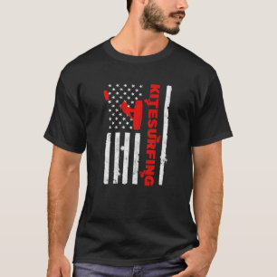 Camiseta Kitesurfing Bandera Americana Kitesurfer Kite USA