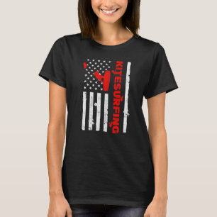 Camiseta Kitesurfing Bandera Americana Kitesurfer Kite USA