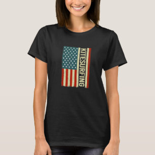 Camiseta Kitesurfing cometa bandera de EE. UU. Kiteboarding