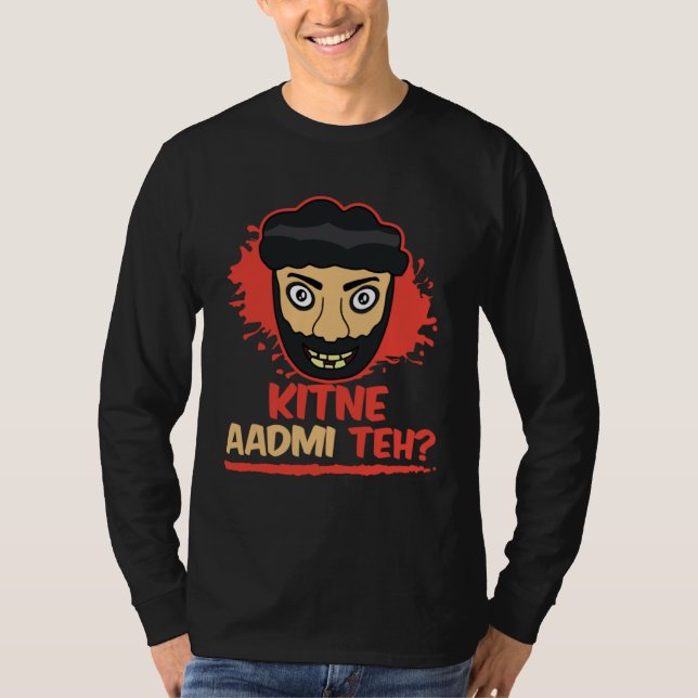 Camiseta Kitne Aadmi Teh Desi Bollywood Sarcastic  Hindi Pu (Anverso)