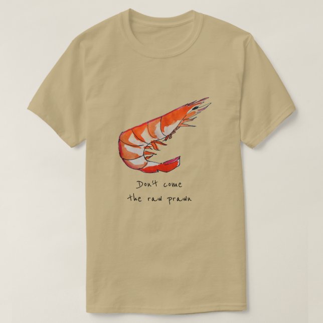 Camiseta Kitsch crudo de los mariscos del camarón de la (Diseño del anverso)