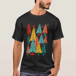 Camiseta Kitschmas Fir Árboles de Navidad Retro Resumen cor