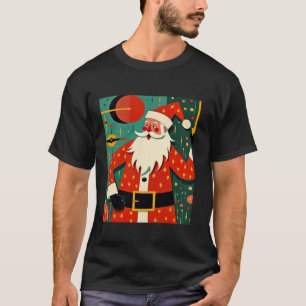 Camiseta Kitschmas Santa Claus Mid Century Diversión modern