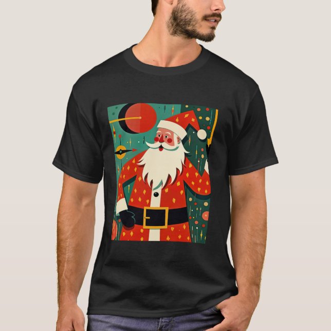 Camiseta Kitschmas Santa Claus Mid Century Diversión modern (Anverso)