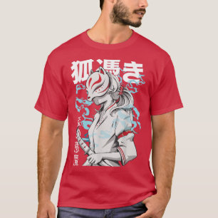 Camiseta Kitsune Anime Fox Samurai Japonés