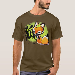 Camiseta Kitsune Cute Fox naturaleza divertida de la tinta 