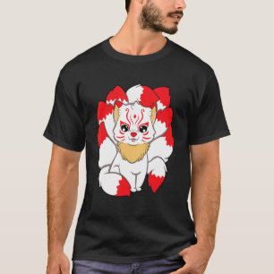 Camiseta Kitsune Cute Nueve zorros de cola para hombres muj