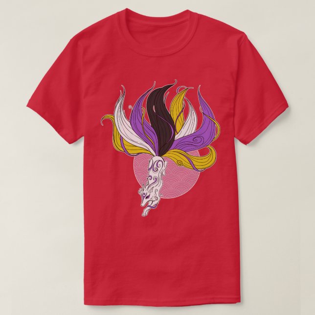 Camiseta Kitsune de Orgullo no binario (Diseño del anverso)