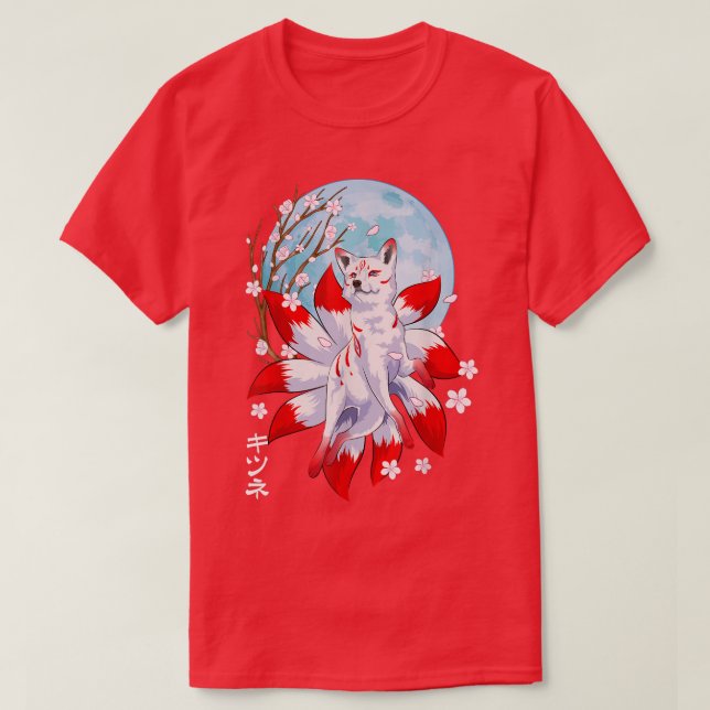 Camiseta Kitsune Fo Japanese Nine Tailed Fo Magical Creatur (Diseño del anverso)