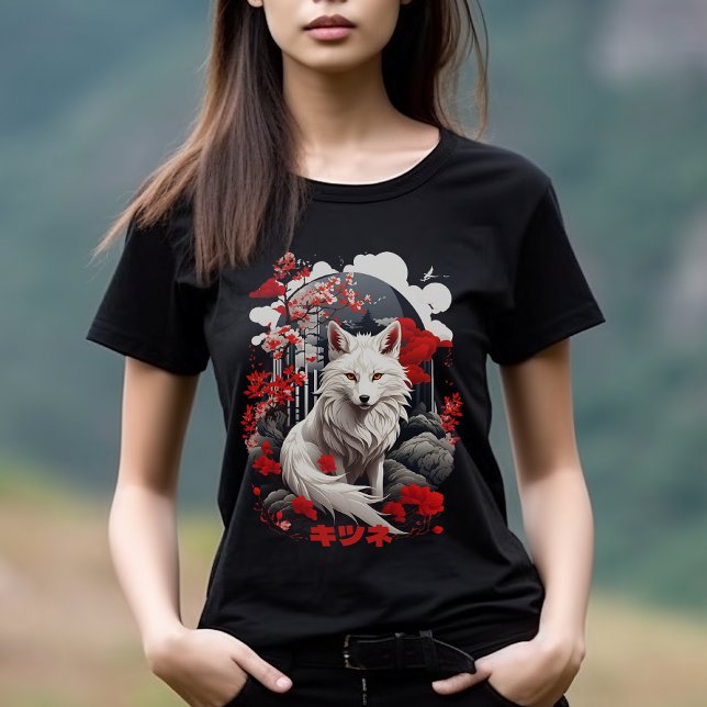 Camiseta Kitsune Fox de estilo japonés (Japanese Style Kitsune Fox Tshirt)