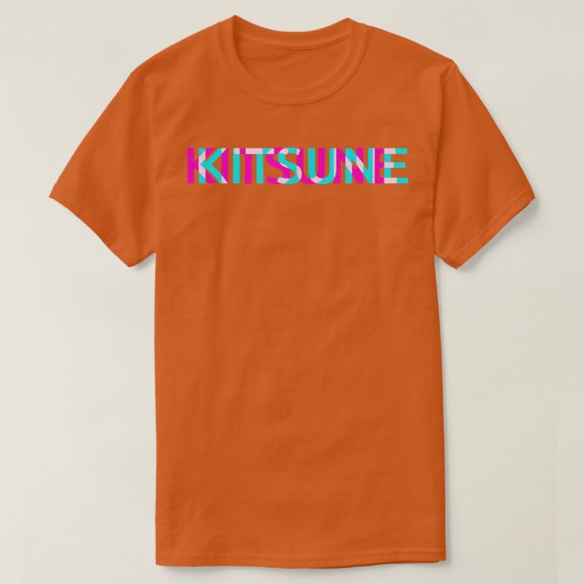 Camiseta Kitsune Fox Japanese Glitch Anime Aesthetic Vaporw (Diseño del anverso)