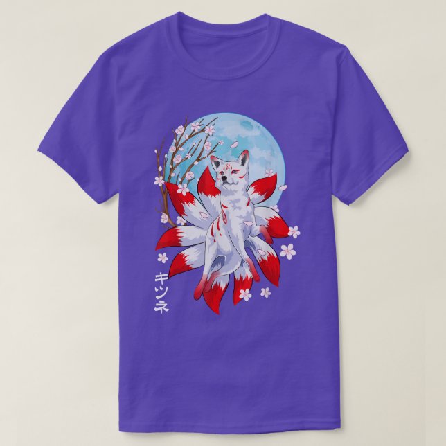 Camiseta Kitsune Fox Japonés Nueve Creat Mágico de Fox con  (Diseño del anverso)