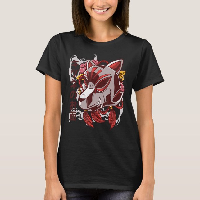 Camiseta Kitsune Fox Mask Japonés Nine Tail (Anverso)