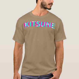 Camiseta Kitsune Fox Vaporw japonés Glitch Anime estético V