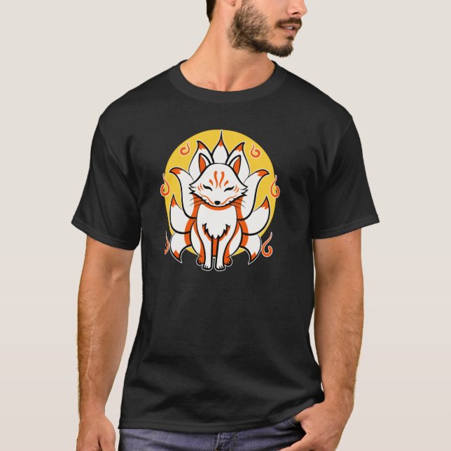 Camiseta Kitsune Japonés Kami Inari Fox Protector Tempel S (Anverso)