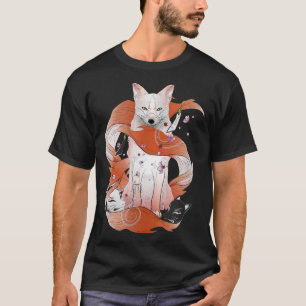 Camiseta Kitsune Japonés Kami Inari Fox Sp con nueve caras