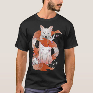 Camiseta Kitsune Japonés Kami Inari Fox Sp con nueve caras