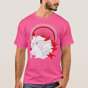 Camiseta Kitsune Kawaii Fox con muchas velas al premio japo
