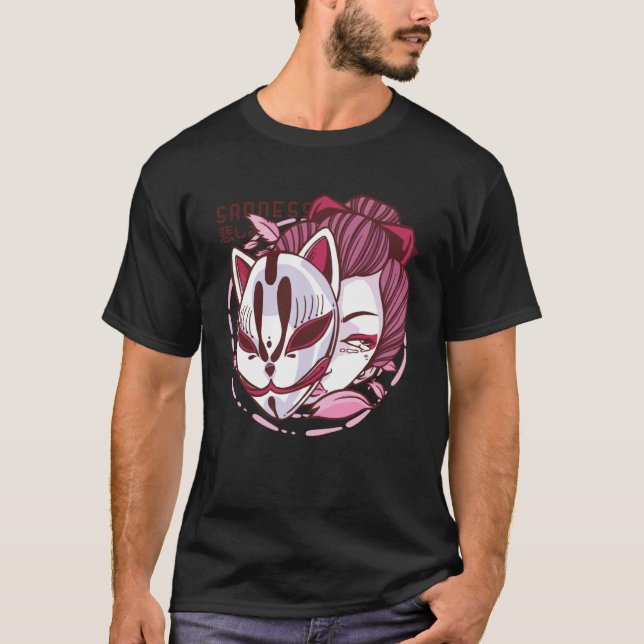 Camiseta Kitsune, la tradición japonesa de la máscara de la (Anverso)