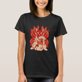 Camiseta Kitsune Majesty: Nine Tails in Kimono