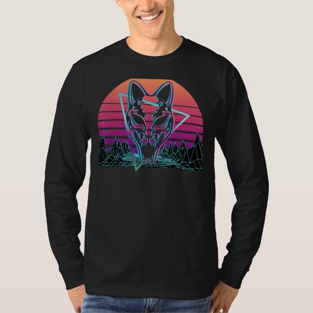 Camiseta Kitsune Mask Fox Mask Retro (Anverso)