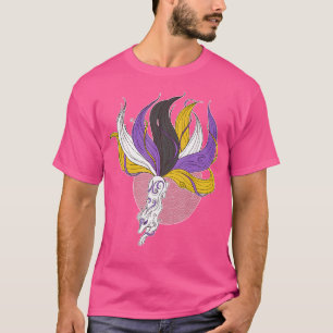 Camiseta Kitsune no binario Bandera de Orgullo no binario T