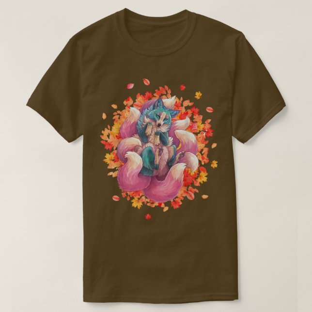 Camiseta Kitsune para un nieto japonés con cola para un kaw (Diseño del anverso)