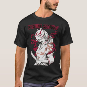 Camiseta Kitsune Samurai máscara japonesa Fox estética Inar