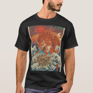 Camiseta Kitsune Solar sobre olas