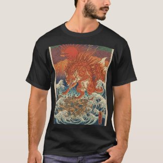 Camiseta Kitsune Solar sobre olas