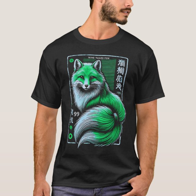 Camiseta kitsune verde (Anverso)
