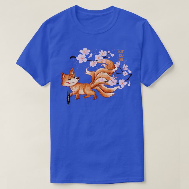Camiseta Kitsune Yokai Fox Fantasy Japanese Folklore Cherry (Diseño del anverso)