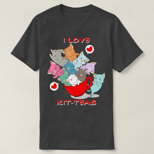 Camiseta KitTea Cat Lover Cute Y Gracioso Cat 1 (Diseño del anverso)