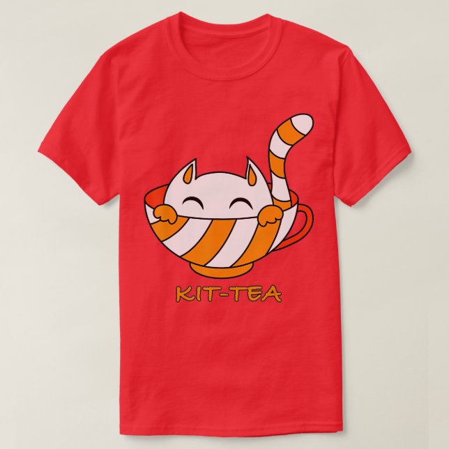Camiseta KitTea Cat Lover Cute Y Gracioso Cat 2 (Diseño del anverso)