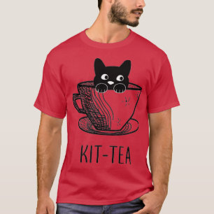 Camiseta KitTea Cat Lover Cute Y Gracioso Gato Negro 2