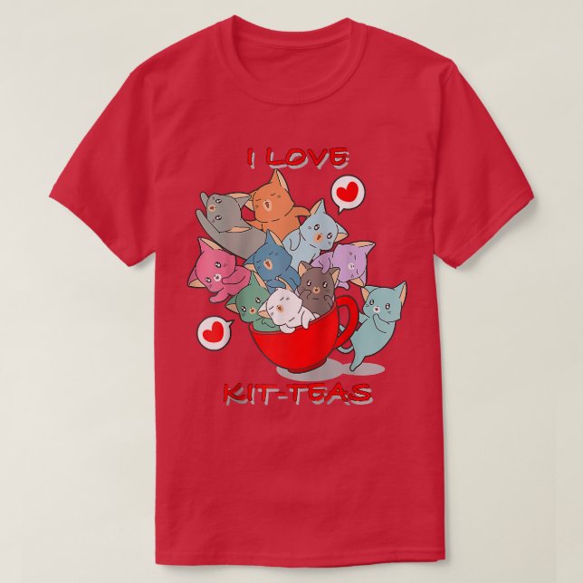 Camiseta KitTea Cat Lover, Cuto Y Gracioso Cat  (Diseño del anverso)