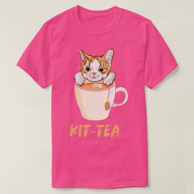 Camiseta KitTea Drinker Cute Kitty Teacup Kitten Funny Cat (Diseño del anverso)