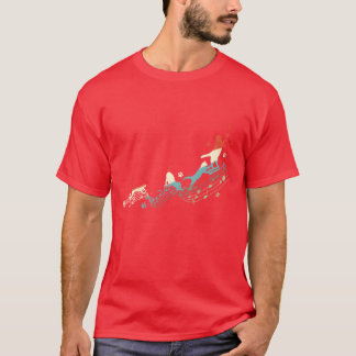 Camiseta Kitten Cat Love Jugando Notas Musicales Retro