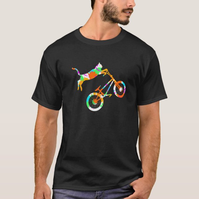 Camiseta Kitten ciclismo de gatos en bicicleta moto BMX Rid (Anverso)