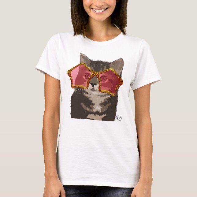 Camiseta Kitten in Star Sunglasses (Anverso)