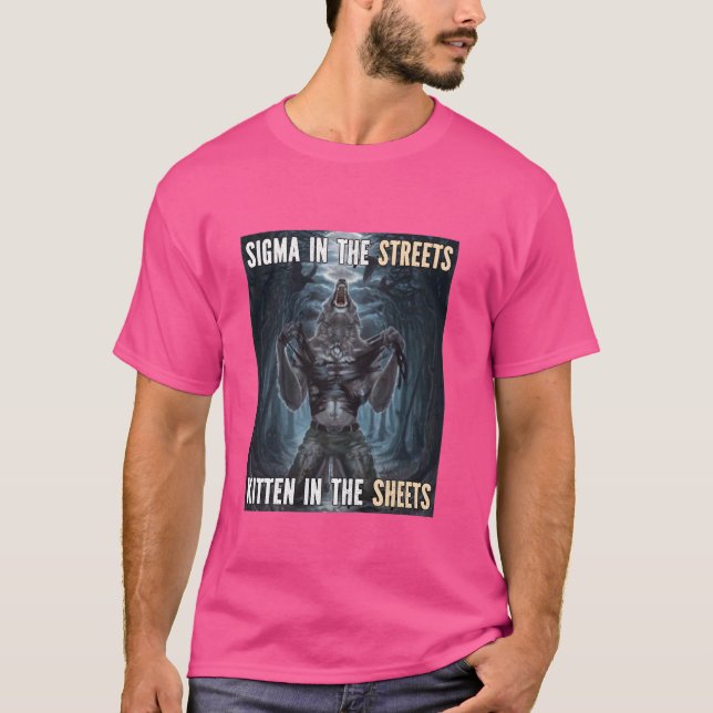 Camiseta Kitten In The Sheets Sigma Funny Alpha Werewolf Wo (Anverso)