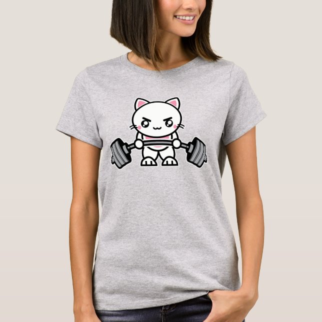 Camiseta KItten My Swole On, Workout Cat - Gimnasio diverti (Anverso)