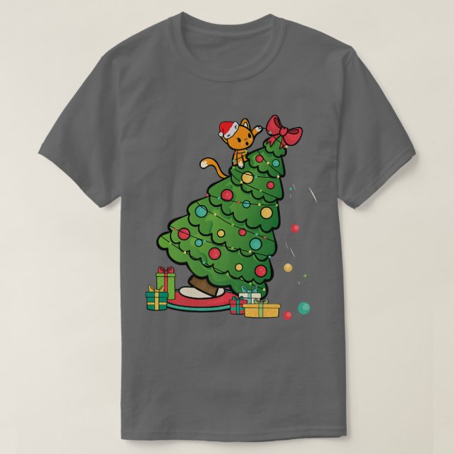 Camiseta Kitten, Navidades de árbol de Navidad (Diseño del anverso)