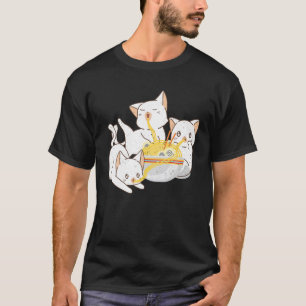 Camiseta Kitten Ramen Kawaii Anime Cat Japonés Ramen Noodl