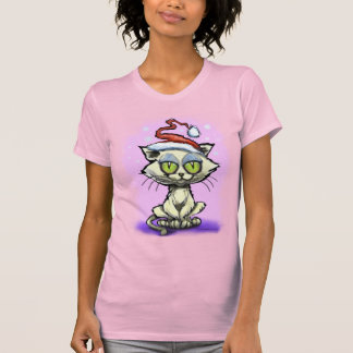 Camiseta Kitten Santa Hat