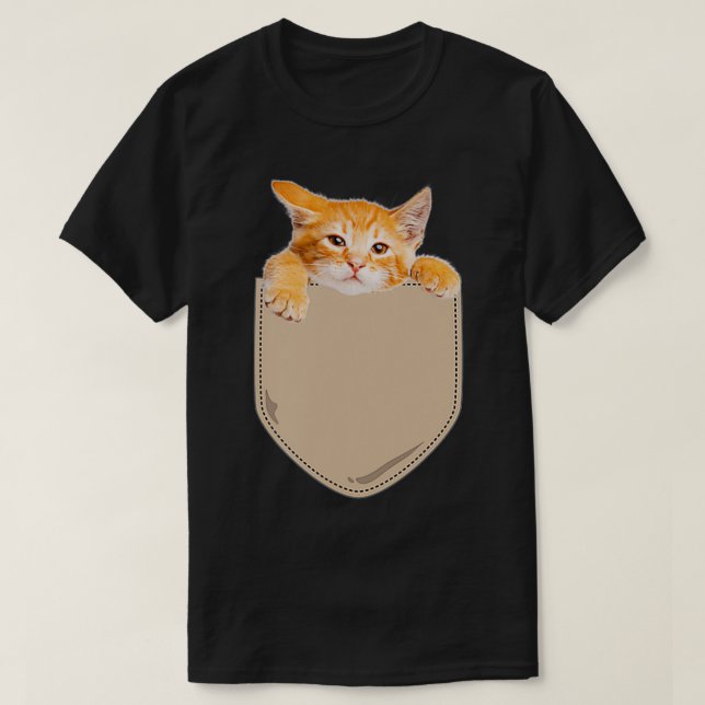 Camiseta Kitten Sits in Pocket  (Diseño del anverso)