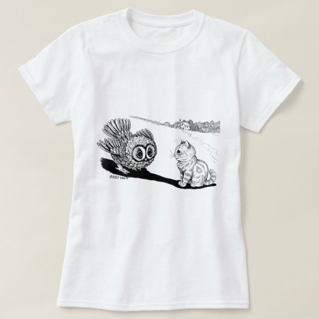 Camiseta Kitten y Owl, Louis Wain (Diseño del anverso)