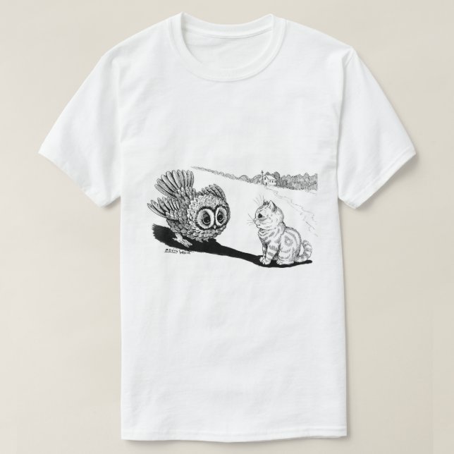 Camiseta Kitten y Owl, Louis Wain (Diseño del anverso)